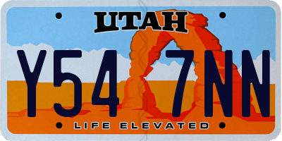 UT license plate Y547NN