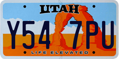 UT license plate Y547PU