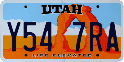 UT license plate Y547RA