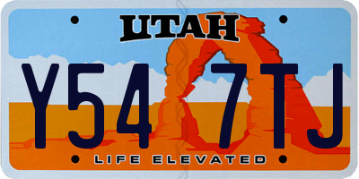 UT license plate Y547TJ