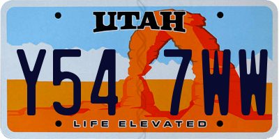 UT license plate Y547WW