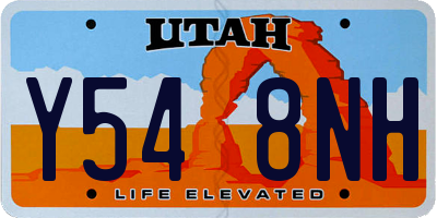 UT license plate Y548NH