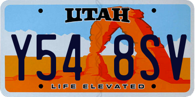 UT license plate Y548SV