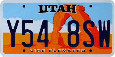 UT license plate Y548SW