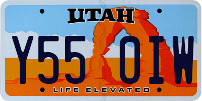 UT license plate Y550IW
