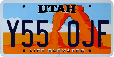 UT license plate Y550JF