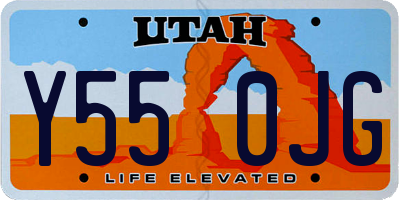 UT license plate Y550JG