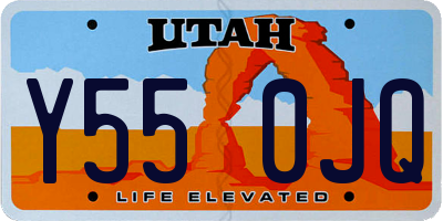 UT license plate Y550JQ