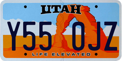 UT license plate Y550JZ