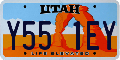 UT license plate Y551EY
