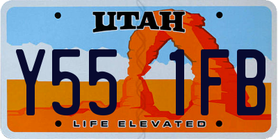 UT license plate Y551FB