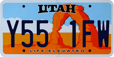 UT license plate Y551FW