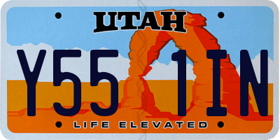 UT license plate Y551IN