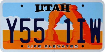 UT license plate Y551IW