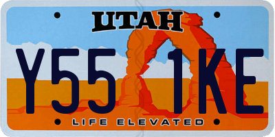 UT license plate Y551KE