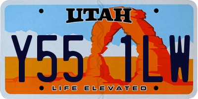UT license plate Y551LW