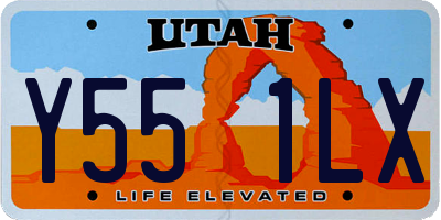 UT license plate Y551LX