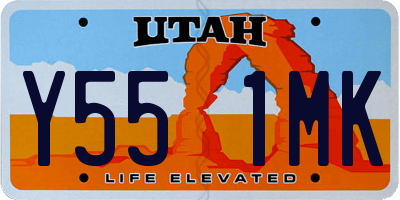 UT license plate Y551MK