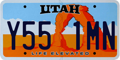 UT license plate Y551MN