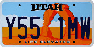 UT license plate Y551MW