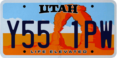 UT license plate Y551PW
