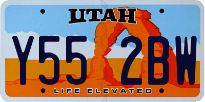 UT license plate Y552BW