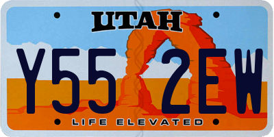 UT license plate Y552EW