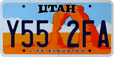 UT license plate Y552FA