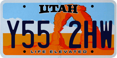 UT license plate Y552HW