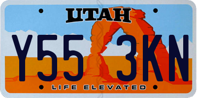 UT license plate Y553KN