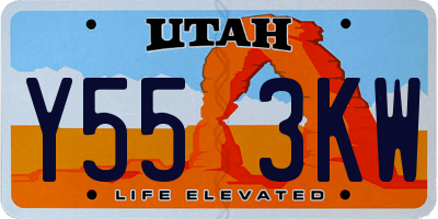 UT license plate Y553KW