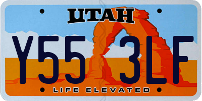 UT license plate Y553LF