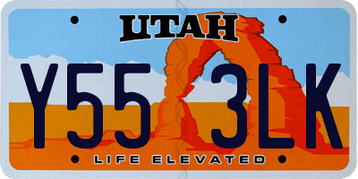 UT license plate Y553LK
