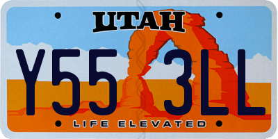 UT license plate Y553LL