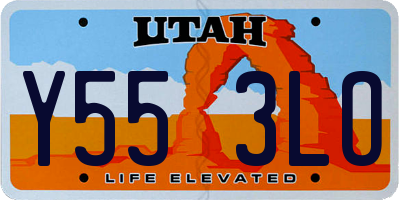UT license plate Y553LO