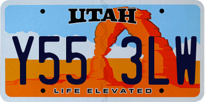 UT license plate Y553LW