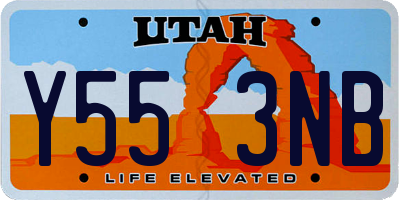 UT license plate Y553NB