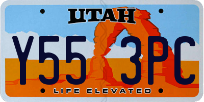 UT license plate Y553PC
