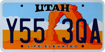 UT license plate Y553QA