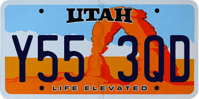 UT license plate Y553QD