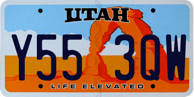 UT license plate Y553QW