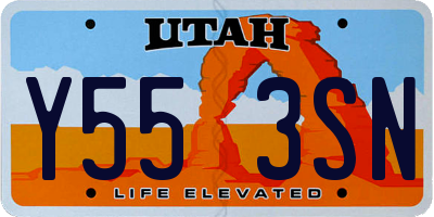 UT license plate Y553SN