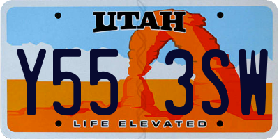 UT license plate Y553SW