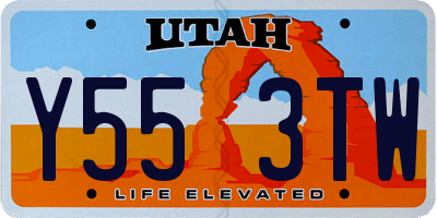 UT license plate Y553TW
