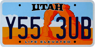 UT license plate Y553UB