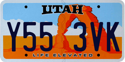 UT license plate Y553VK