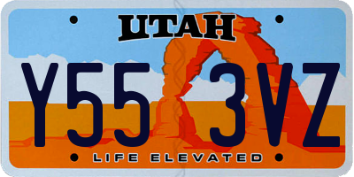 UT license plate Y553VZ