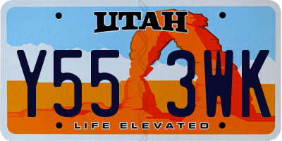 UT license plate Y553WK