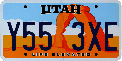 UT license plate Y553XE