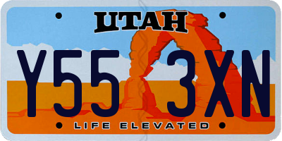 UT license plate Y553XN